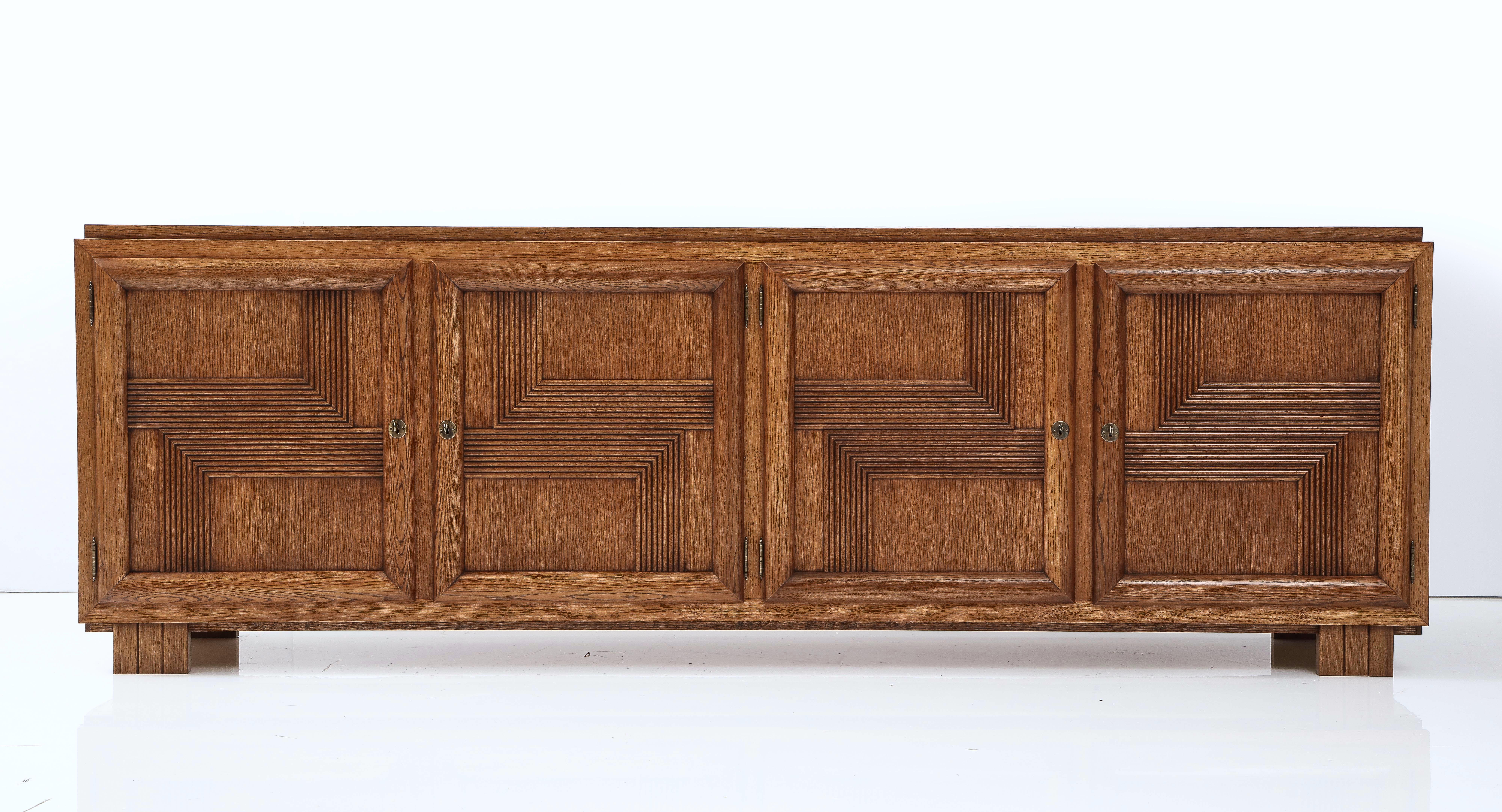American 'Fredrik' Made to Order Solid Oak Handcrafted Sideboard For Sale