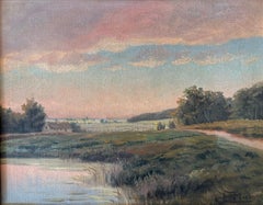 Fredrik Moe (1863–1953) Schwedische Landschaft mit See und Abendhimmel