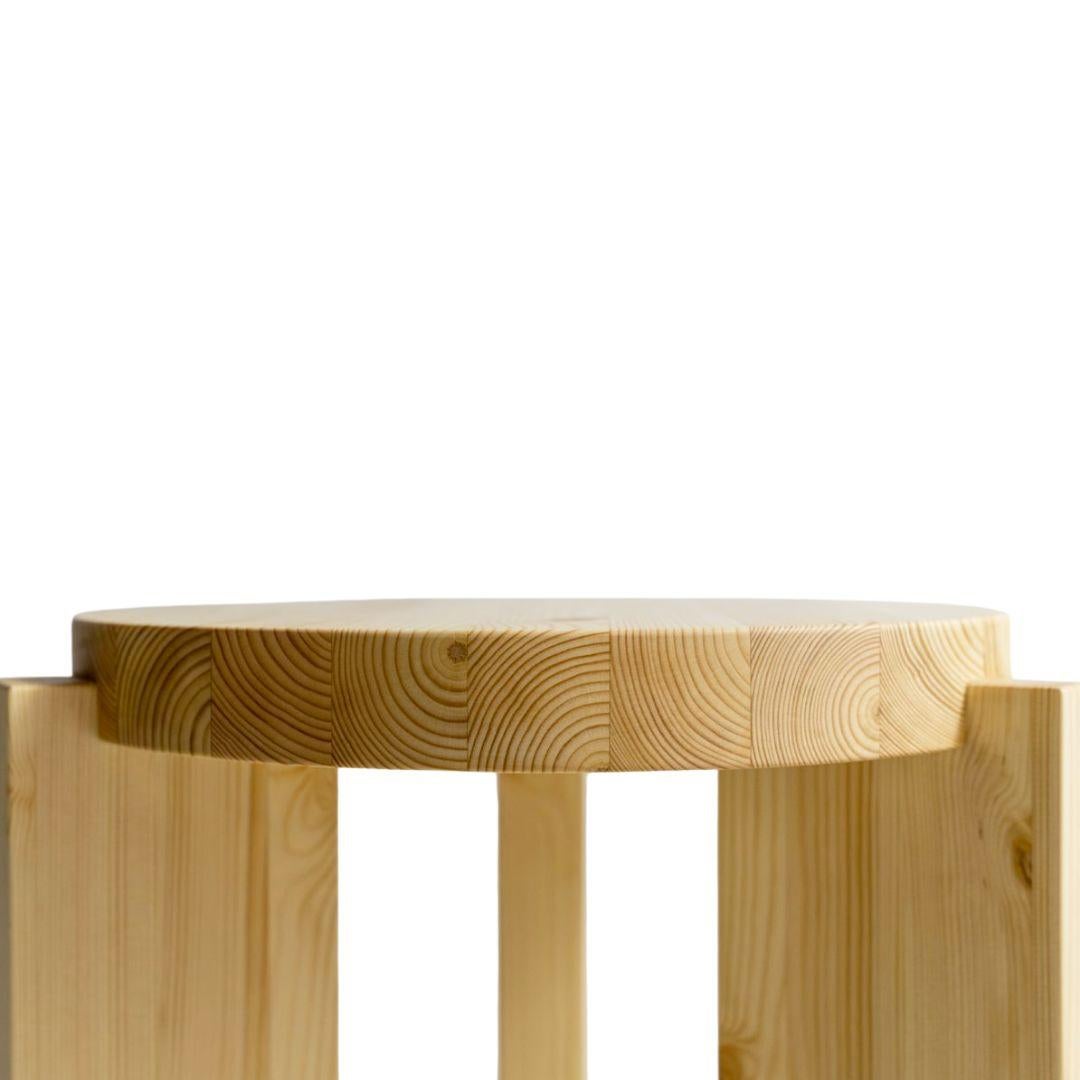 Fredrik Paulsen '001 Stool' in Solid Finnish Pine Wood for Vaarnii In New Condition For Sale In Glendale, CA