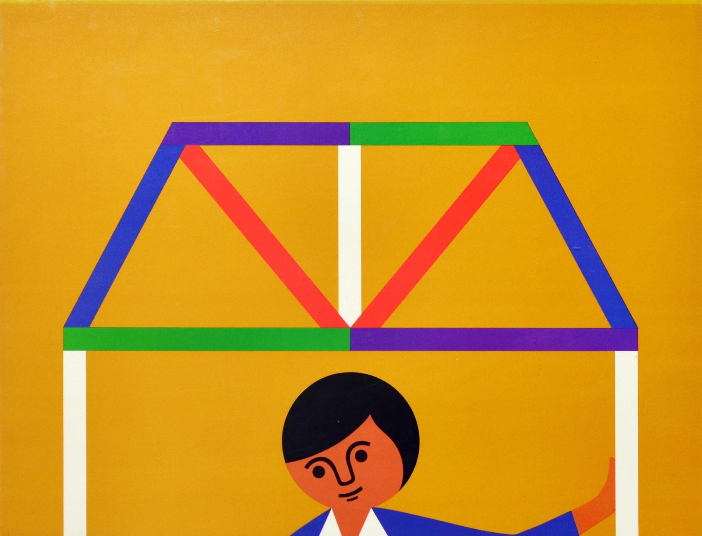 Original Vintage Poster Creative Playthings Educational Toys Building Blocks Art - Print by Fredun Shapur