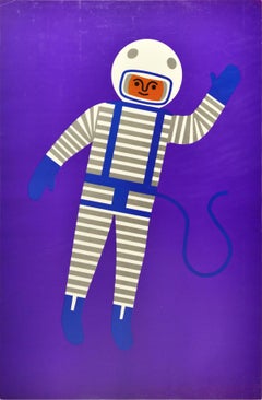 Original Retro Poster Creative Playthings Educational Toys Spaceman Astronaut