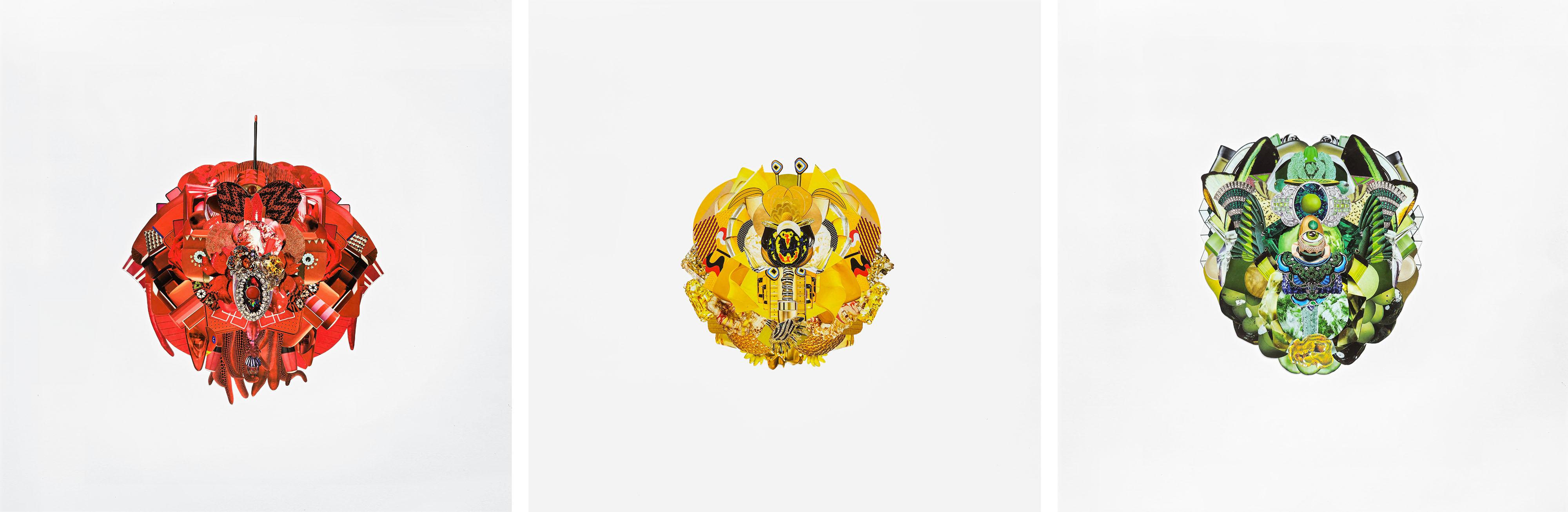 Triptych: Xenestela 1, 11 and 3. From The Series Xenestela - Art by Fredy Saul Serrano Buitrago