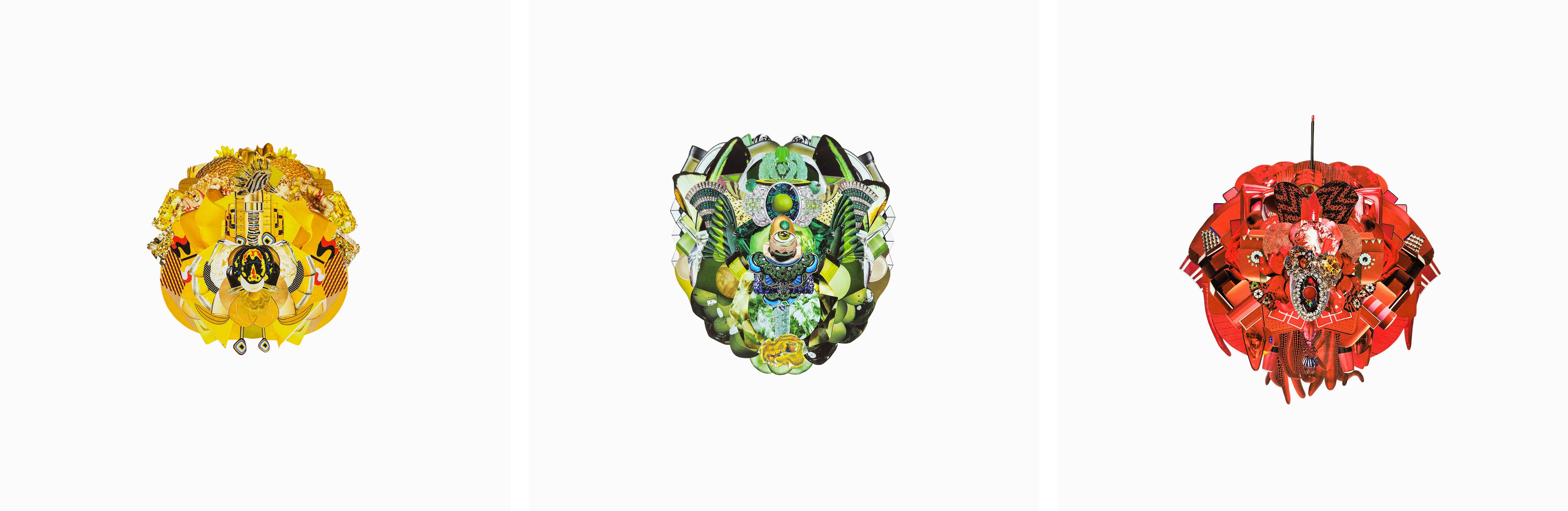 Tríptico: Xenestela 1, 11 y 3. De la serie Xenestela