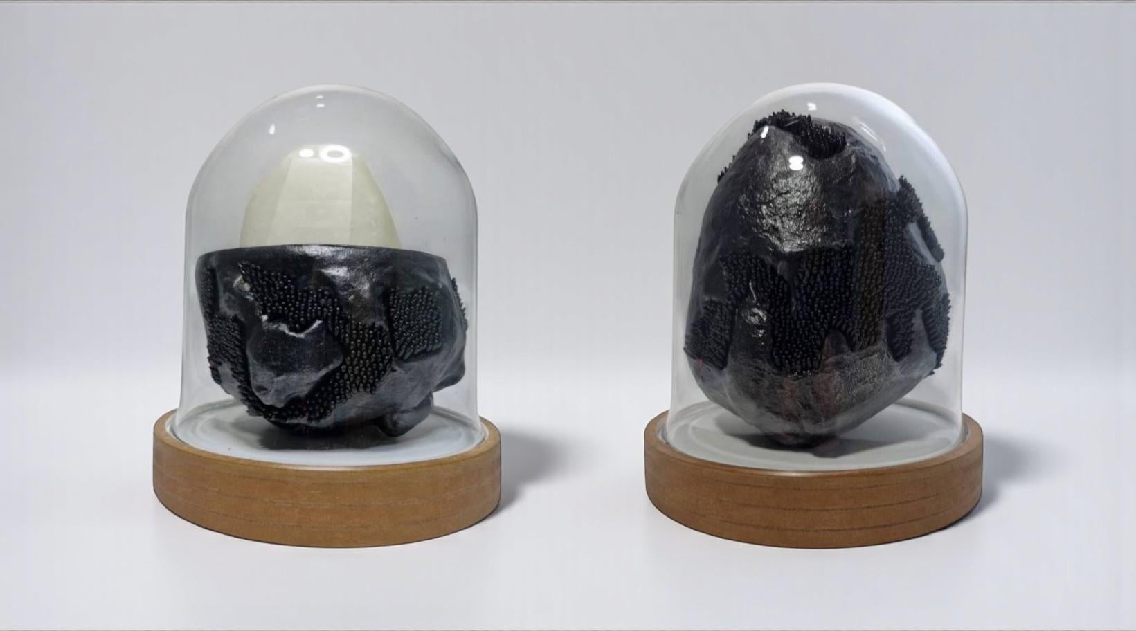 Diptyque : Geoide #1 et #2. Sculptures abstraites. De la série Geoide - Mixed Media Art de Fredy Saul Serrano Buitrago