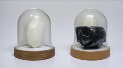 Diptyque : Geoide #3 et #2. Sculptures abstraites. De la série Geoide