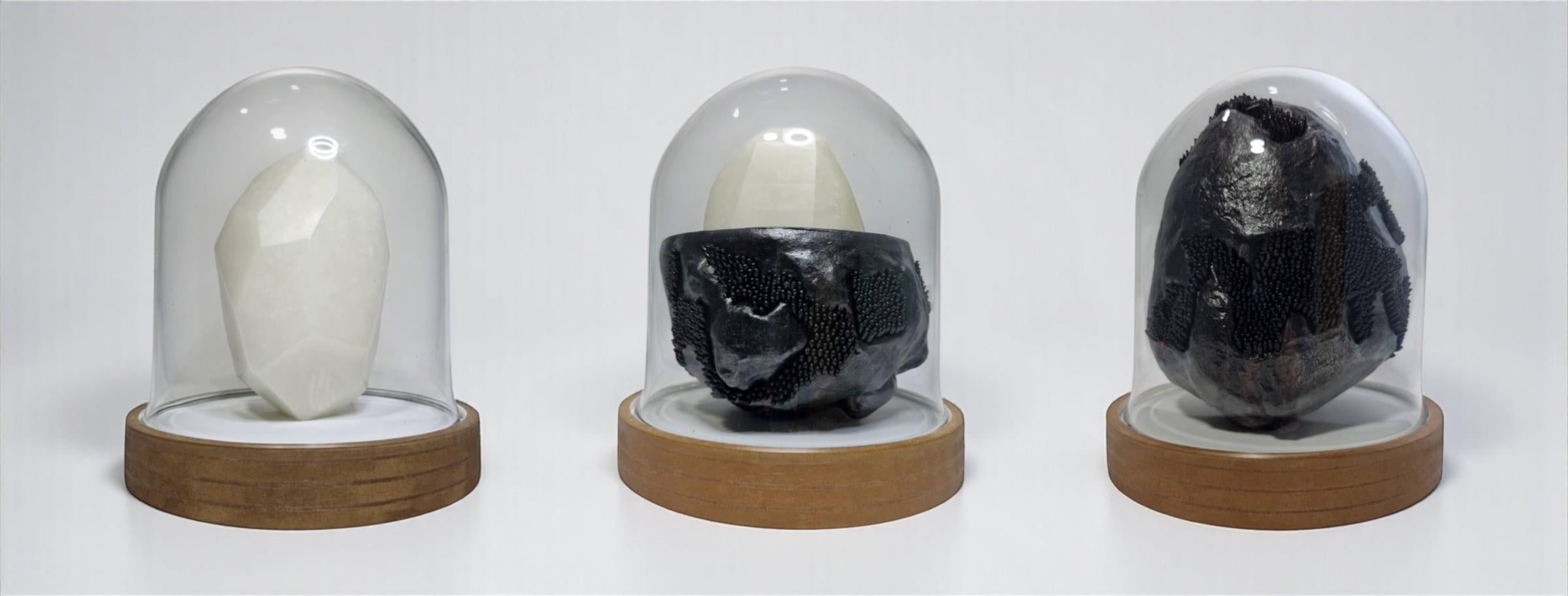 Geoide #3, #2 and #1 Triptych. Abstract Sculptures. From The Geoide Series