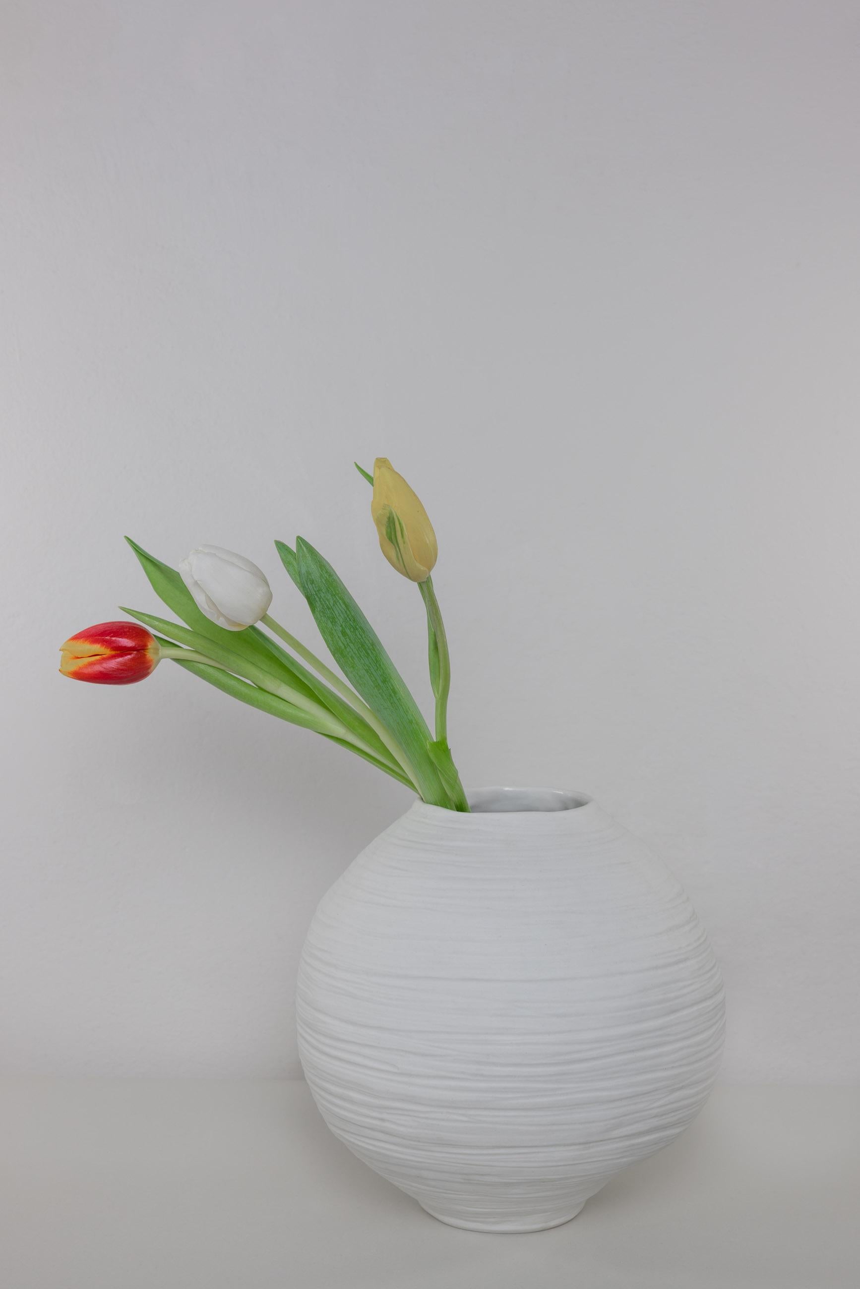 Italiano FREE 1 moon jar vaso in porcellana fatto a mano contemporaneo organico bianco in vendita
