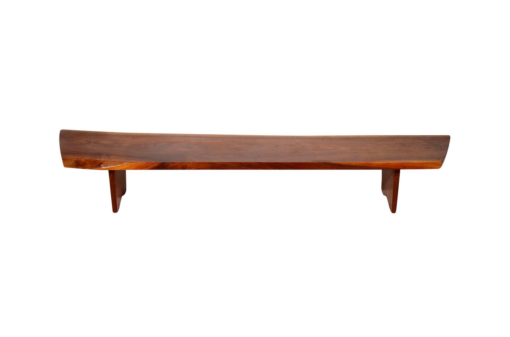 Single slab 8 ft. bench or table with free edges by George Nakashima, circa 1972.

Bench comes with Provenance.