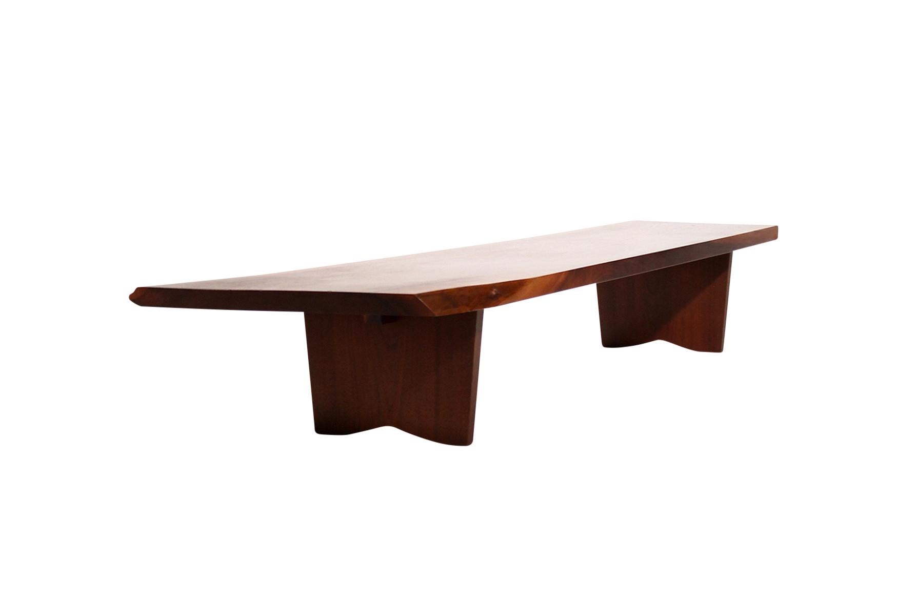 Mid-Century Modern Free Edge Bench or Coffee Table by George Nakashima, 1972