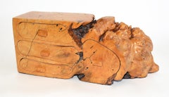 Boîte à bijoux en bois de ronce à bord libre Manière de Michael Elkans 1970's, USA