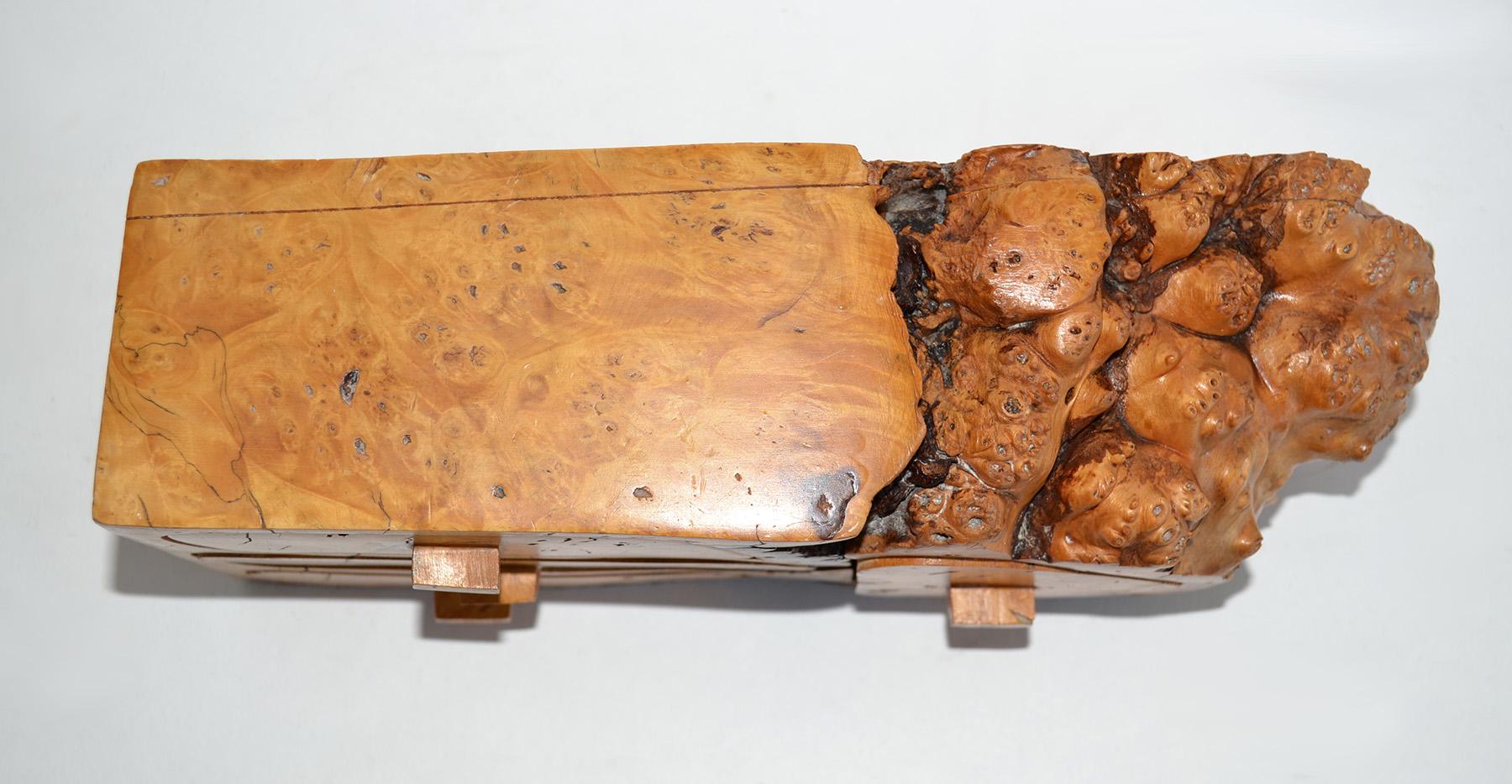20th Century Free Edge Burl Wood Jewelry Box Manner of Michael Elkans 1970's, USA For Sale