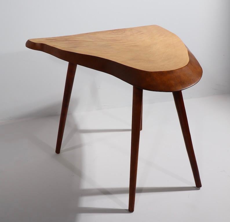 Wood Free Edge Side Table by Roy Sheldon For Sale