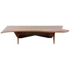 Free-Edge Walnut Low Table by George Nakashima