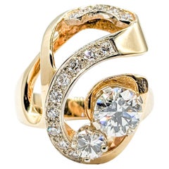 Vintage Free Form 1.25ctw Diamond Twist Statement Ring
