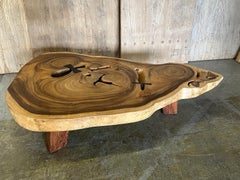 Free Form Albezia Wood Slab Coffee Table