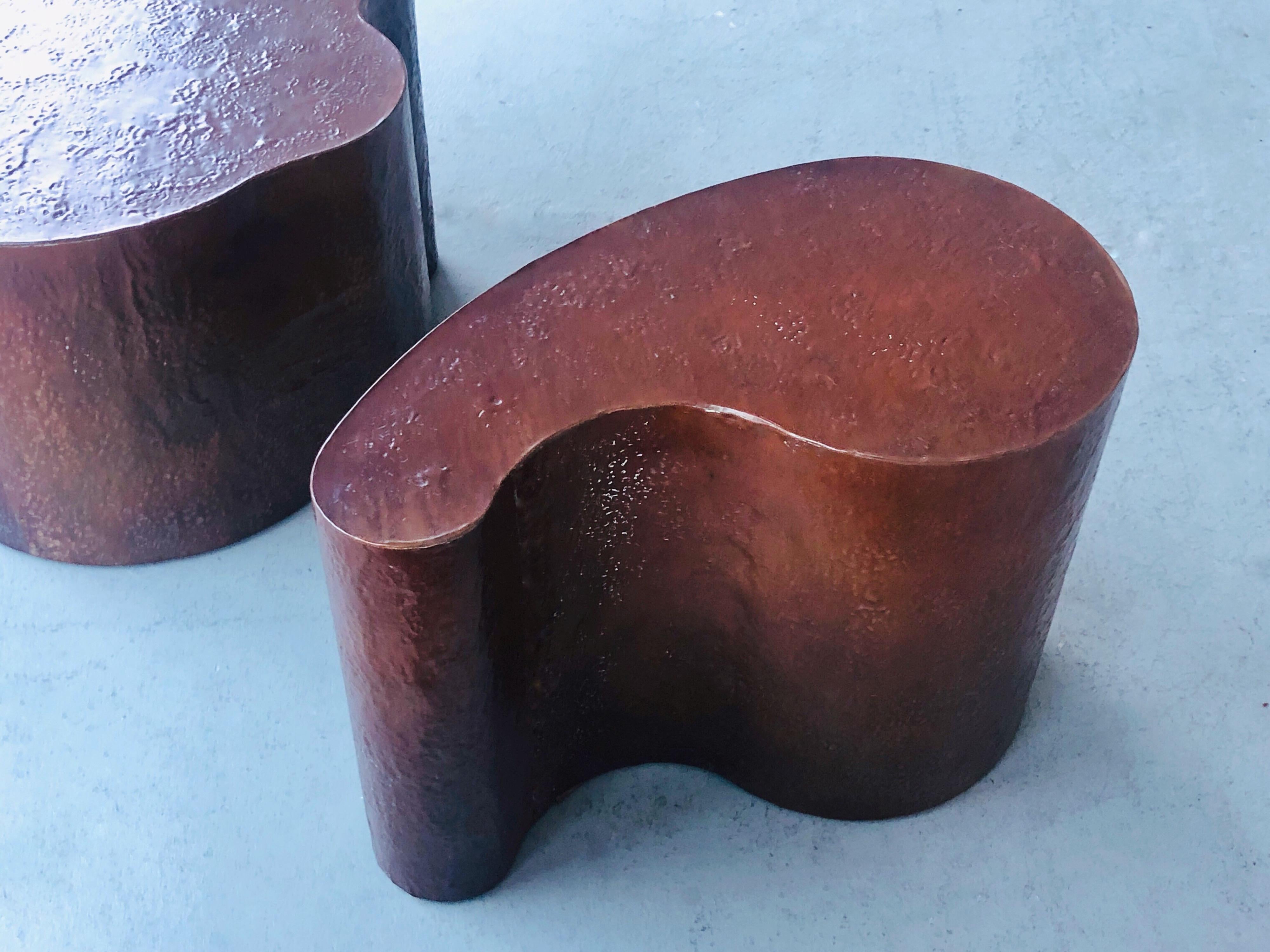 Free Form Biomorphic Cluster Copper Coffee Table, 1980s 6