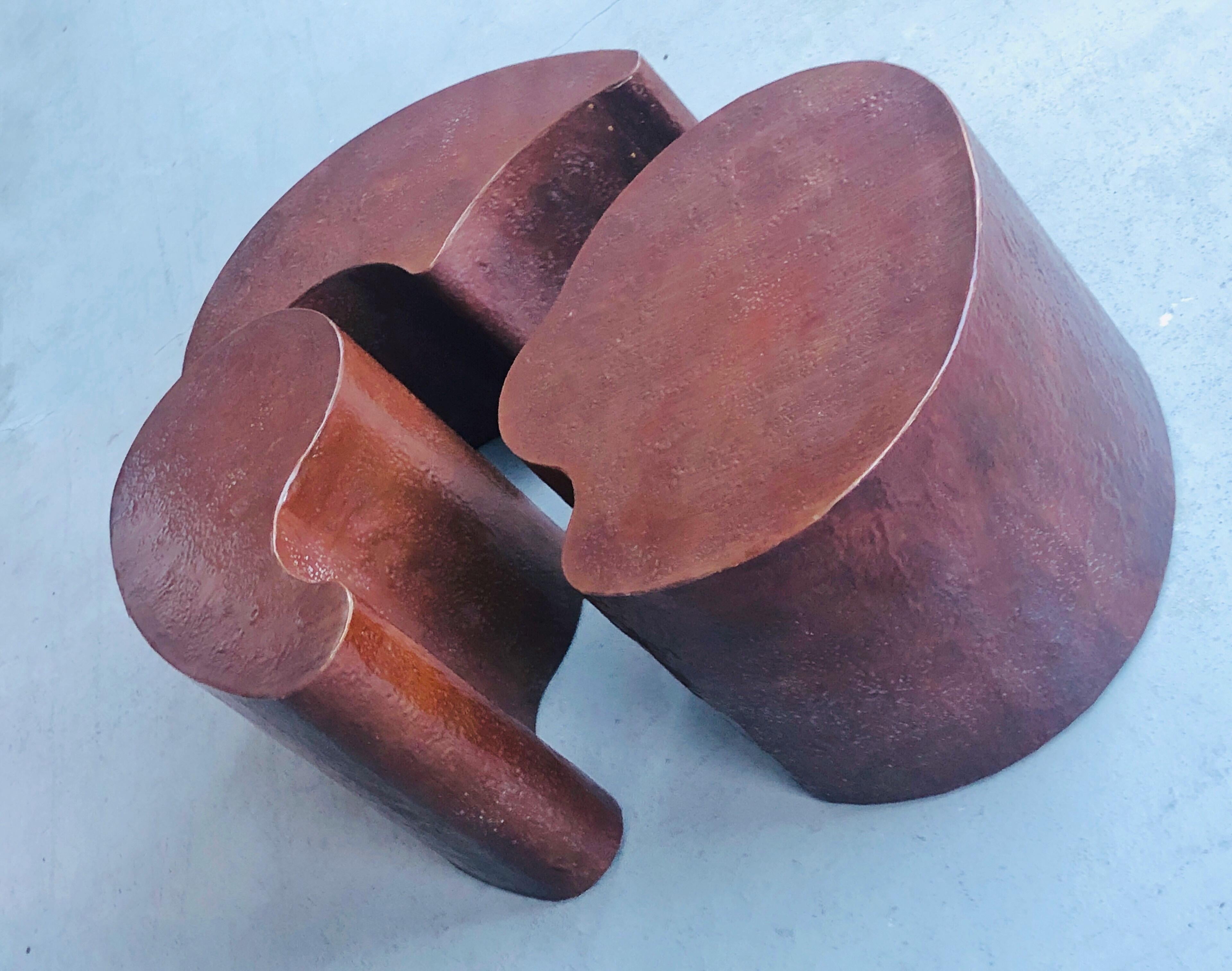 Free Form Biomorphic Cluster Copper Coffee Table, 1980s 10