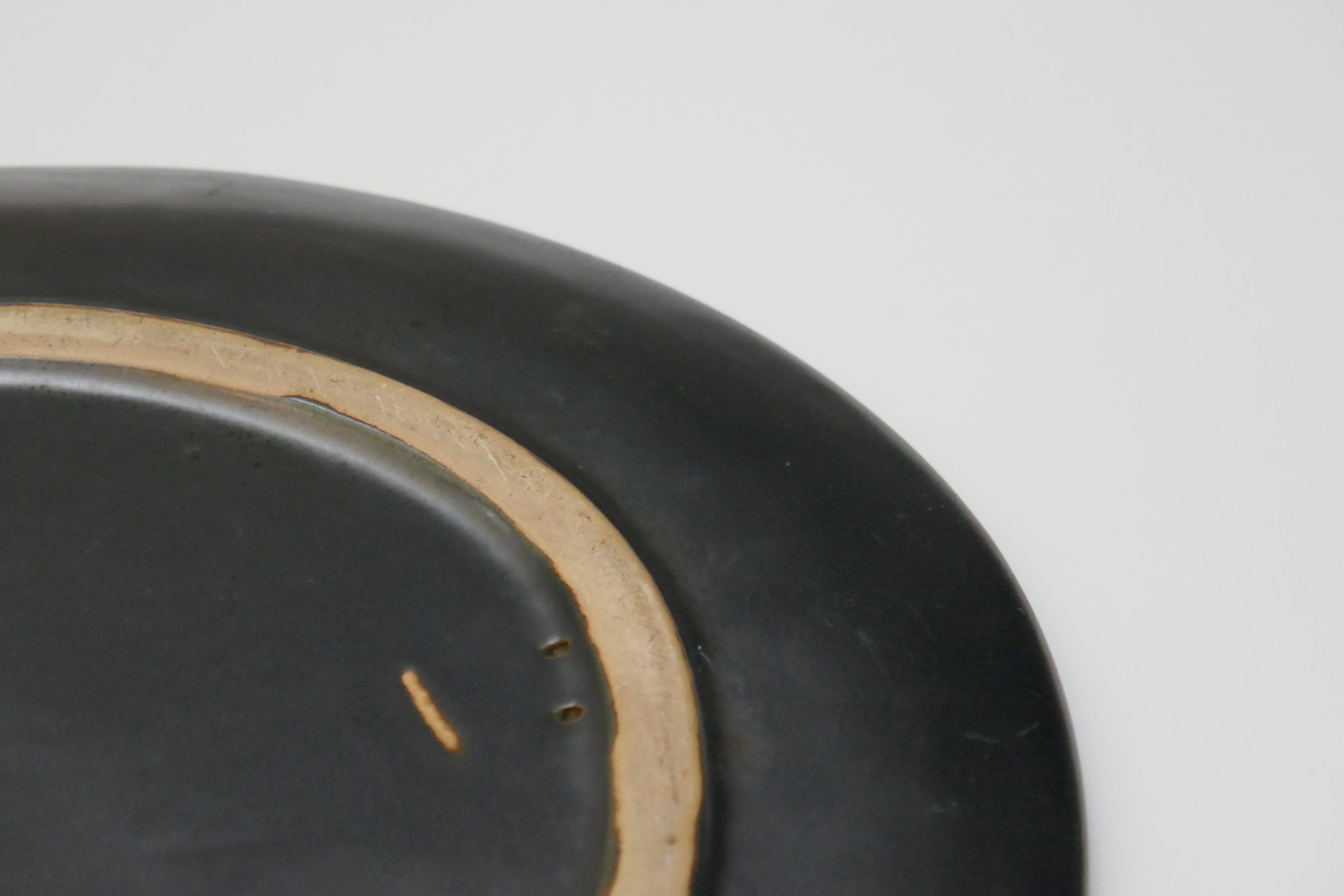 Free Form Black Ceramic Dishes/Plaques by Peter Orlando, France, 1960s For Sale 4