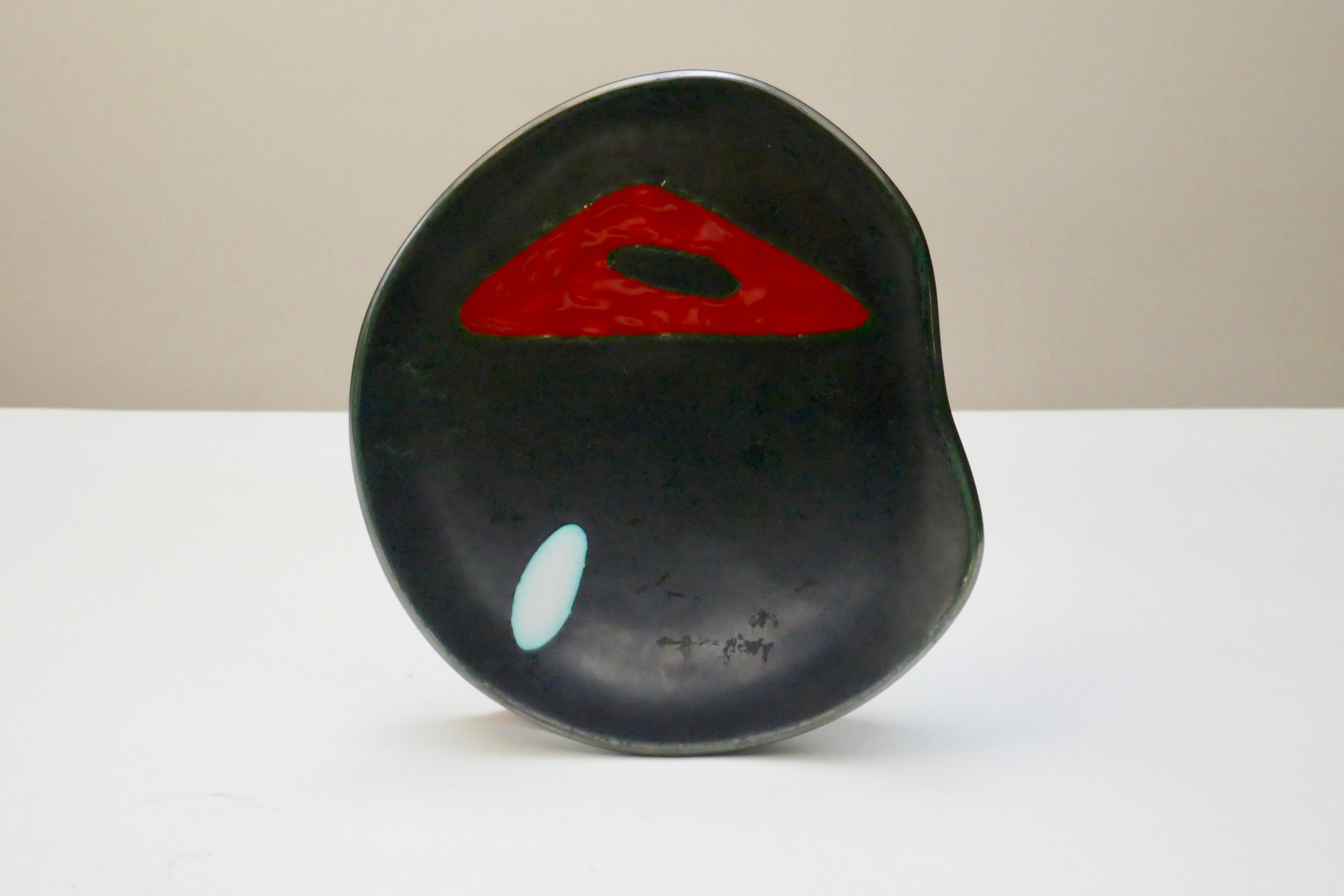 Free Form Black Ceramic Dishes/Plaques by Peter Orlando, France, 1960s For Sale 2