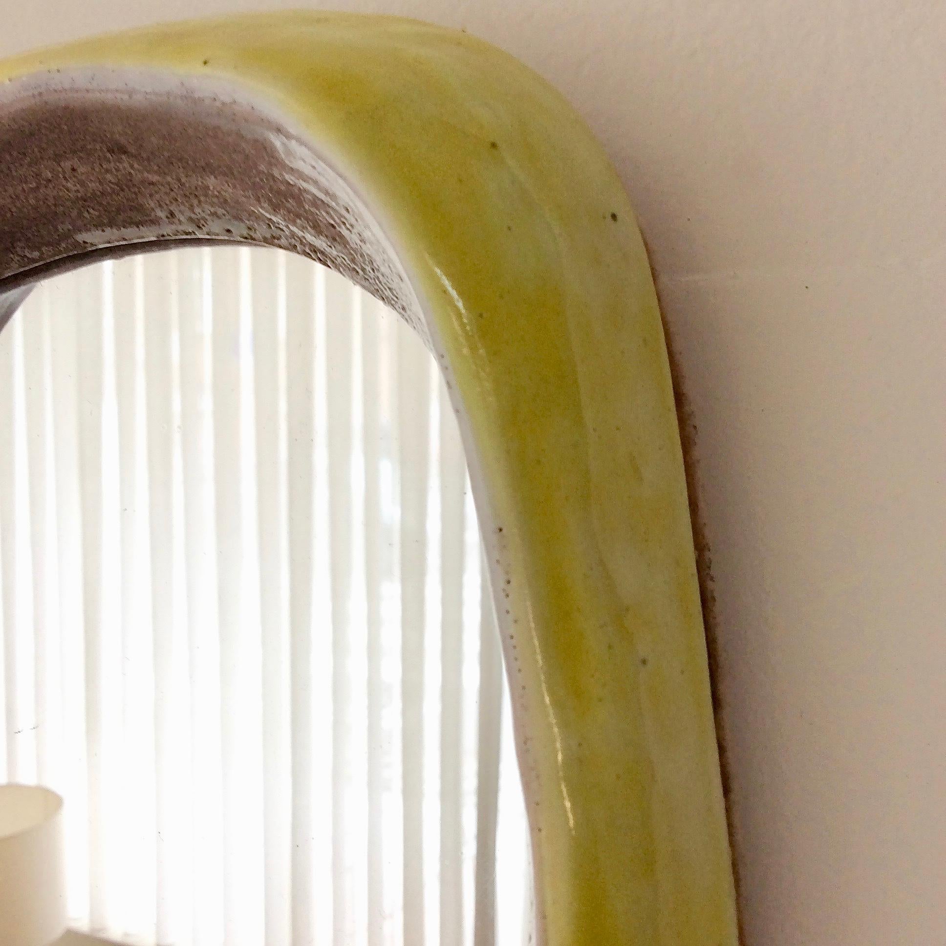 Freeform Ceramic Mirror, circa 1950, France 3