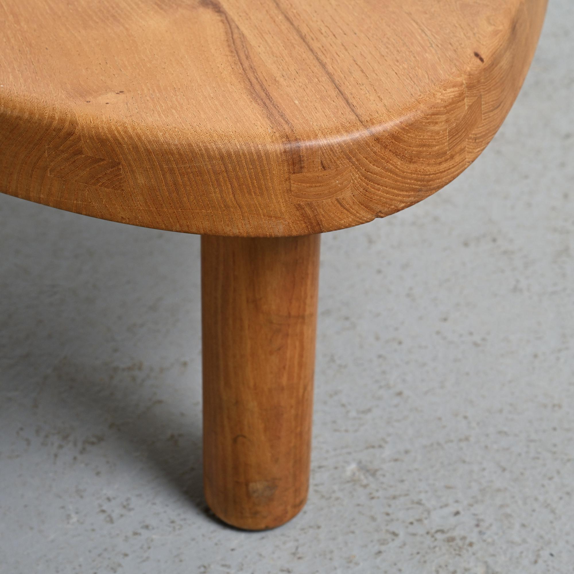Elm Free-form coffee table by Pierre Chapo, circa 1960 For Sale