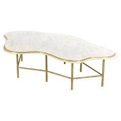 Free Form Coffee Table Ft. 3 Layered Tops In Estremoz Marble & Brass Free Form Coffee Table Ft. 3 Layered Tops In Estremoz Marble & Brass