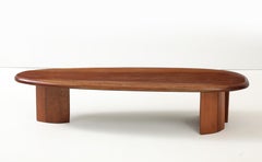 Free-form Coffee Table in Solid Natural Wood, French 50s Style