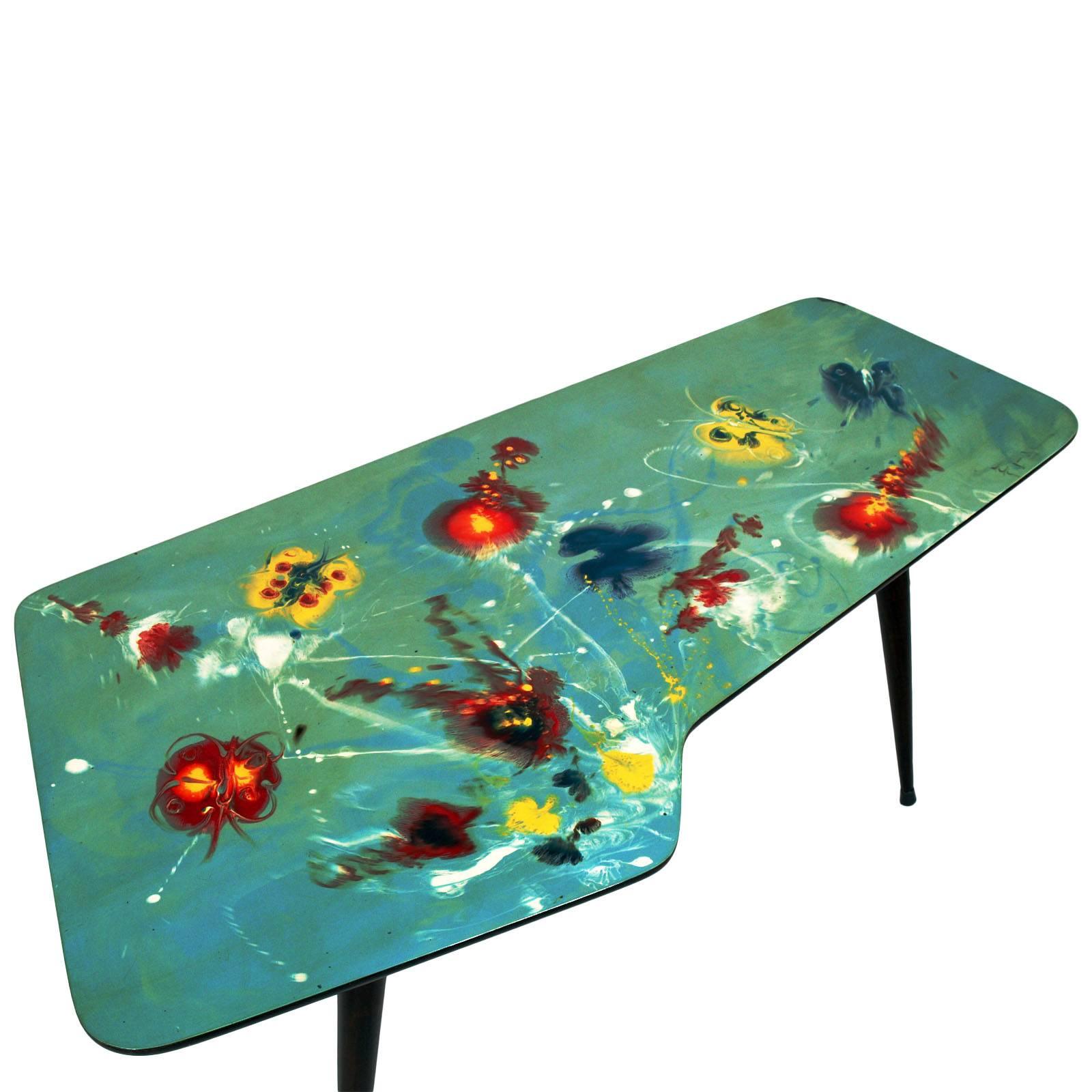 Mid-Century Modern Table basse de forme libre décorée dans les années 1950, attribuée à Gio Ponti & De Poli en vente