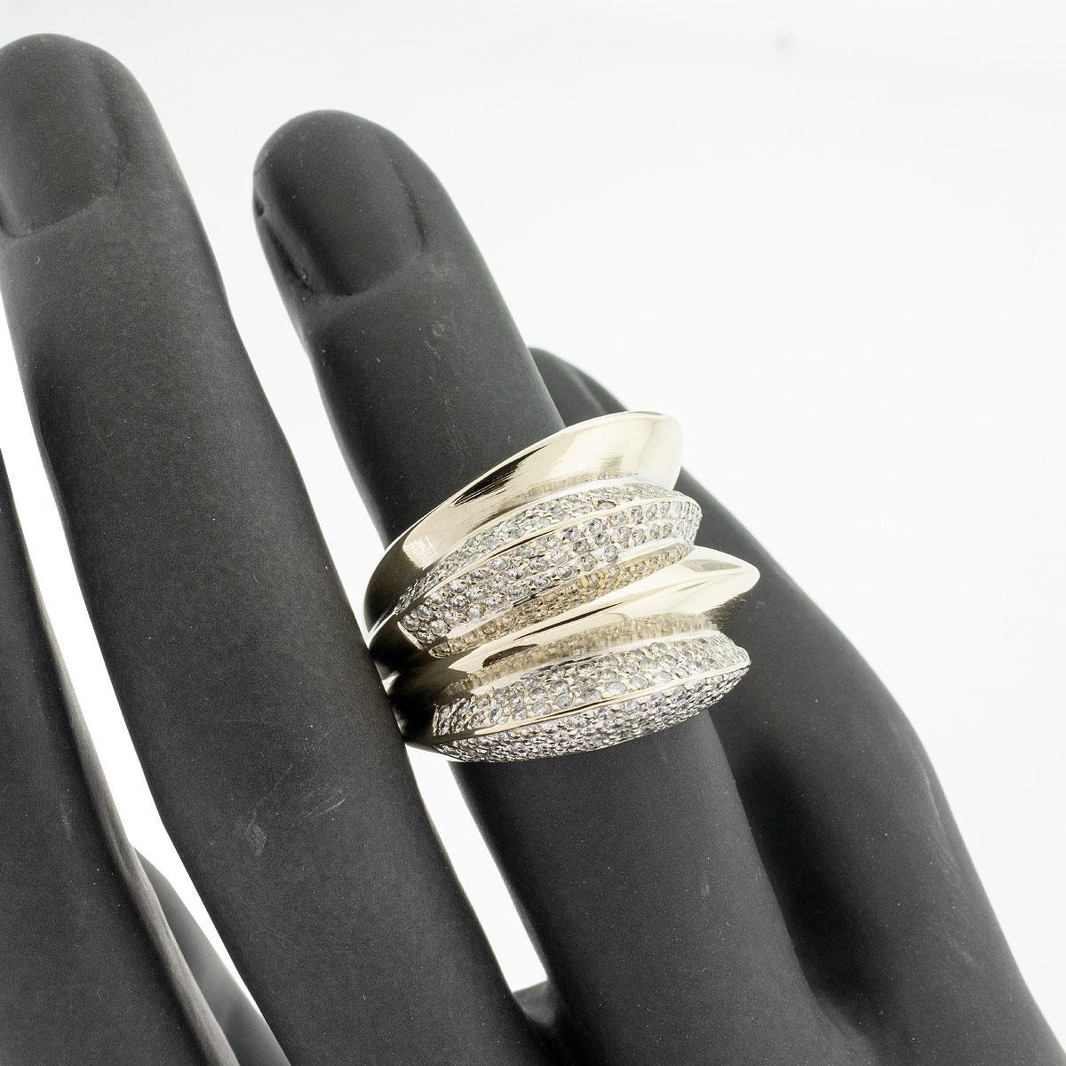 Free Form Diamond Pave Wide Ring 18k Rarat  For Sale 2