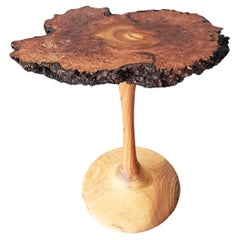 Free-Form Elm burl wood Side / End Table