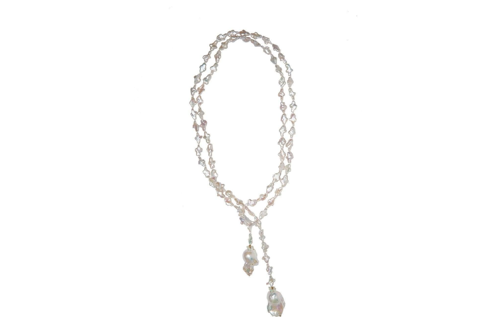 baroque pearl lariat necklace