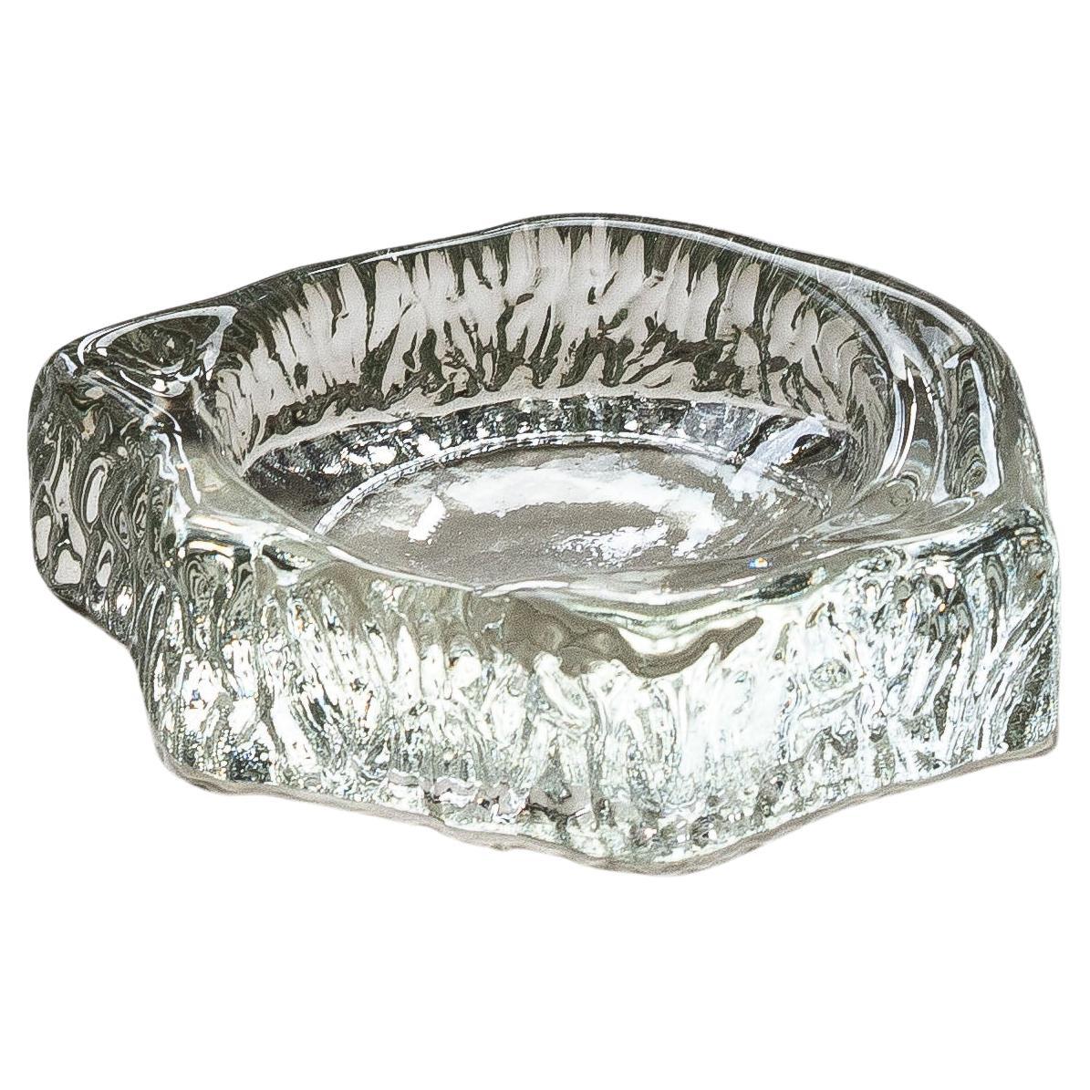 Free-Form Glass Trinket Catchall Dish by Tapio Wirkkala for Littala 1970s
