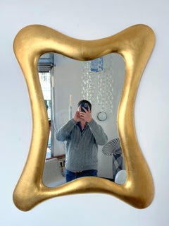 Free Form Gold Leaf Mirror by Banci. Italy, 1990s