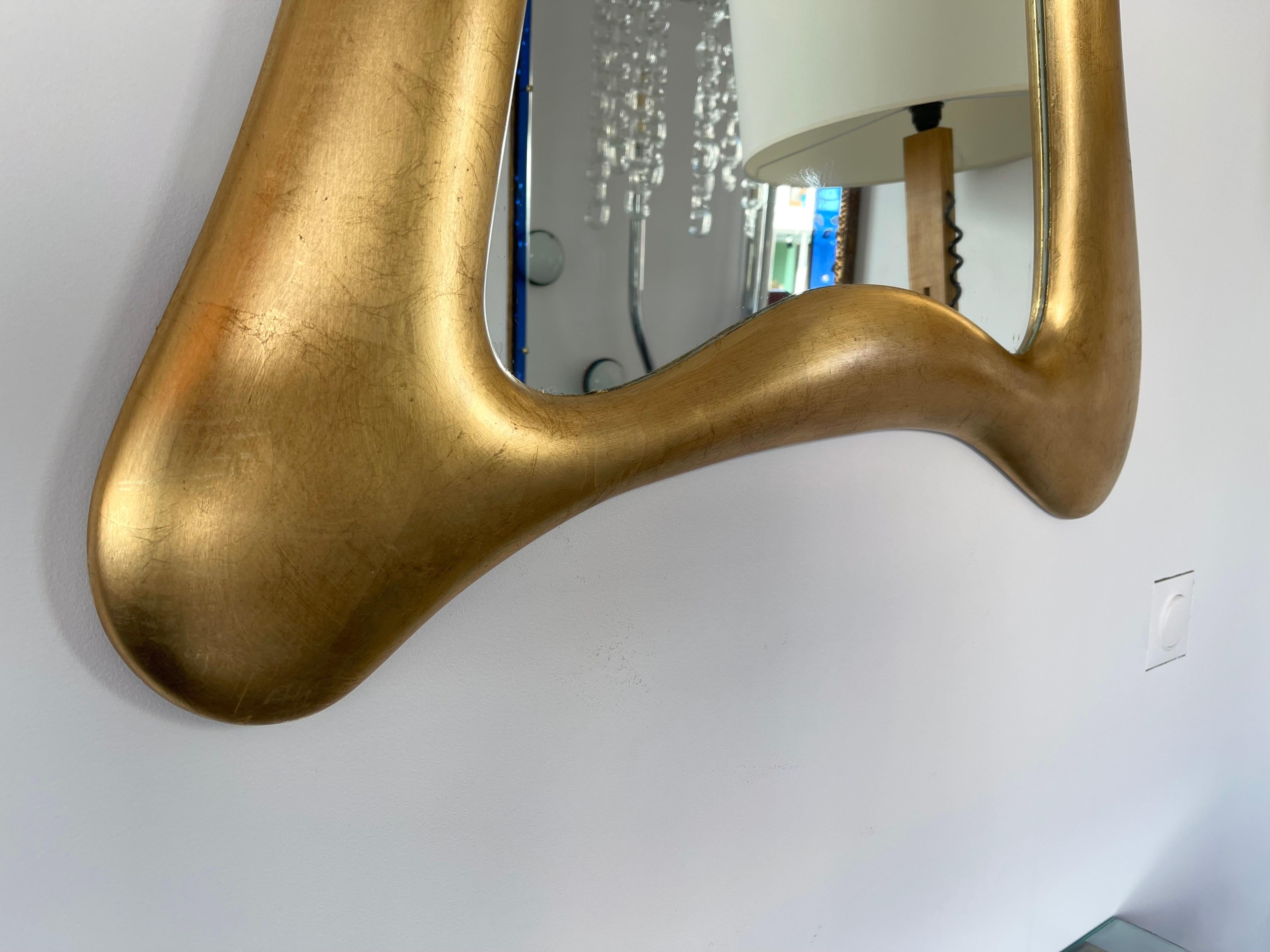 Free Form Gold Leaf Mirror by Banci. Italy, 1990s 3