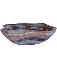 Free-Form Hand-Carved Onyx Bowl