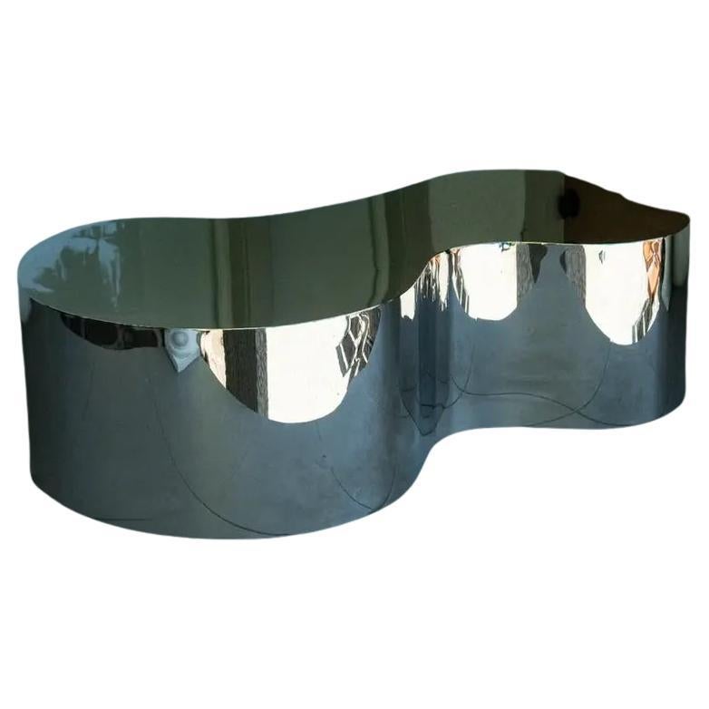 Free Form Mirrored Coffee Table