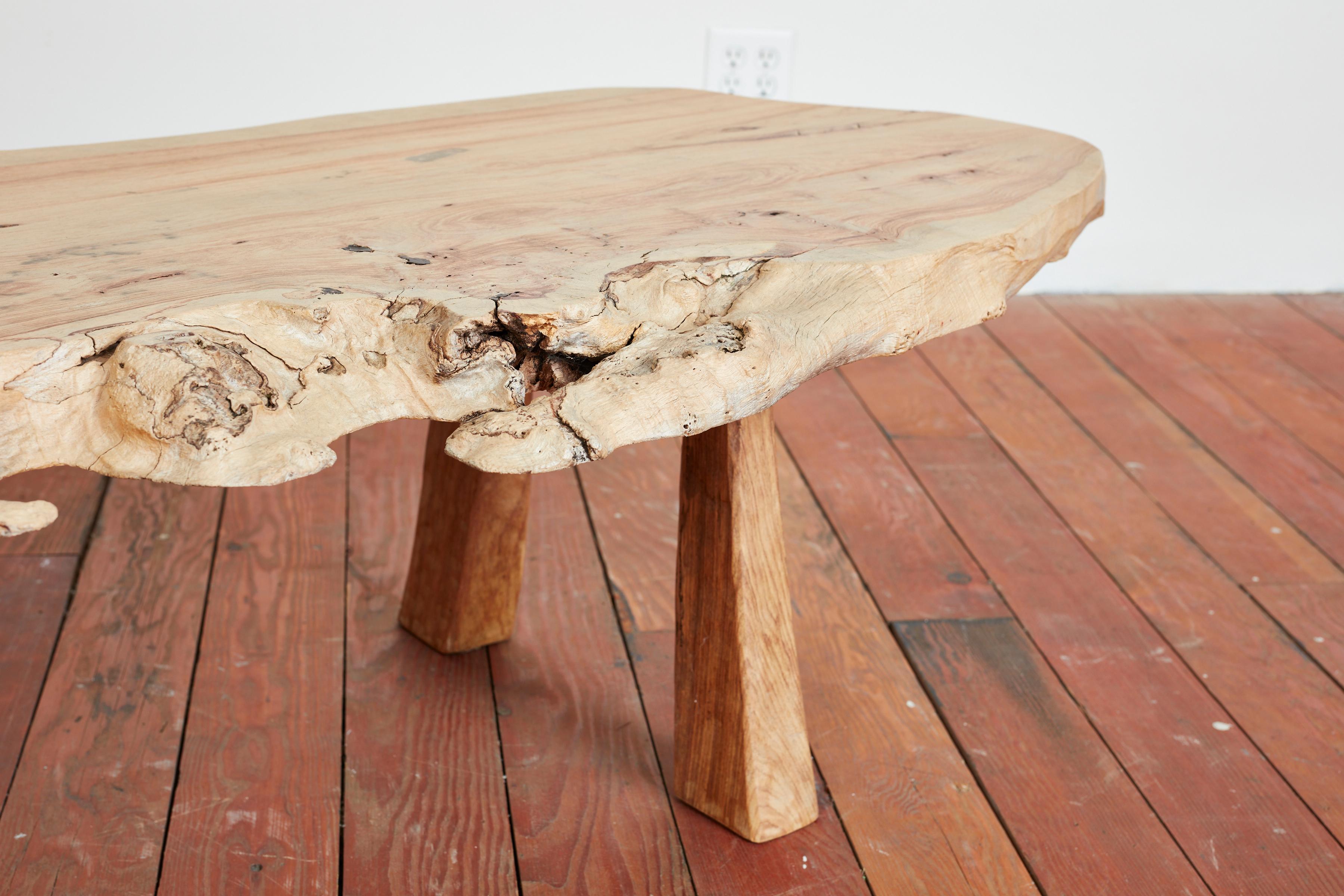 Free Form Olive Wood Coffee Table / Bench For Sale 4