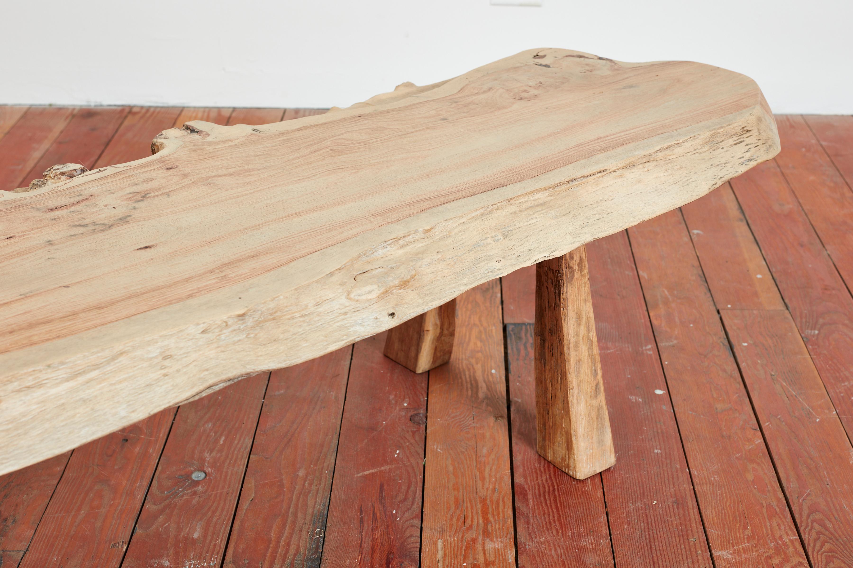 Mid-20th Century Free Form Olive Wood Coffee Table / Bench For Sale