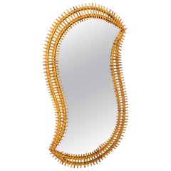 Free-Form Rattan Surround Mirror