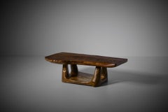 Free Form Sculptural Wooden Coffee Table, France, 1960s
