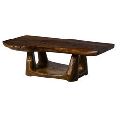 Free Form Sculptural Wooden Coffee Table, France, 1960s