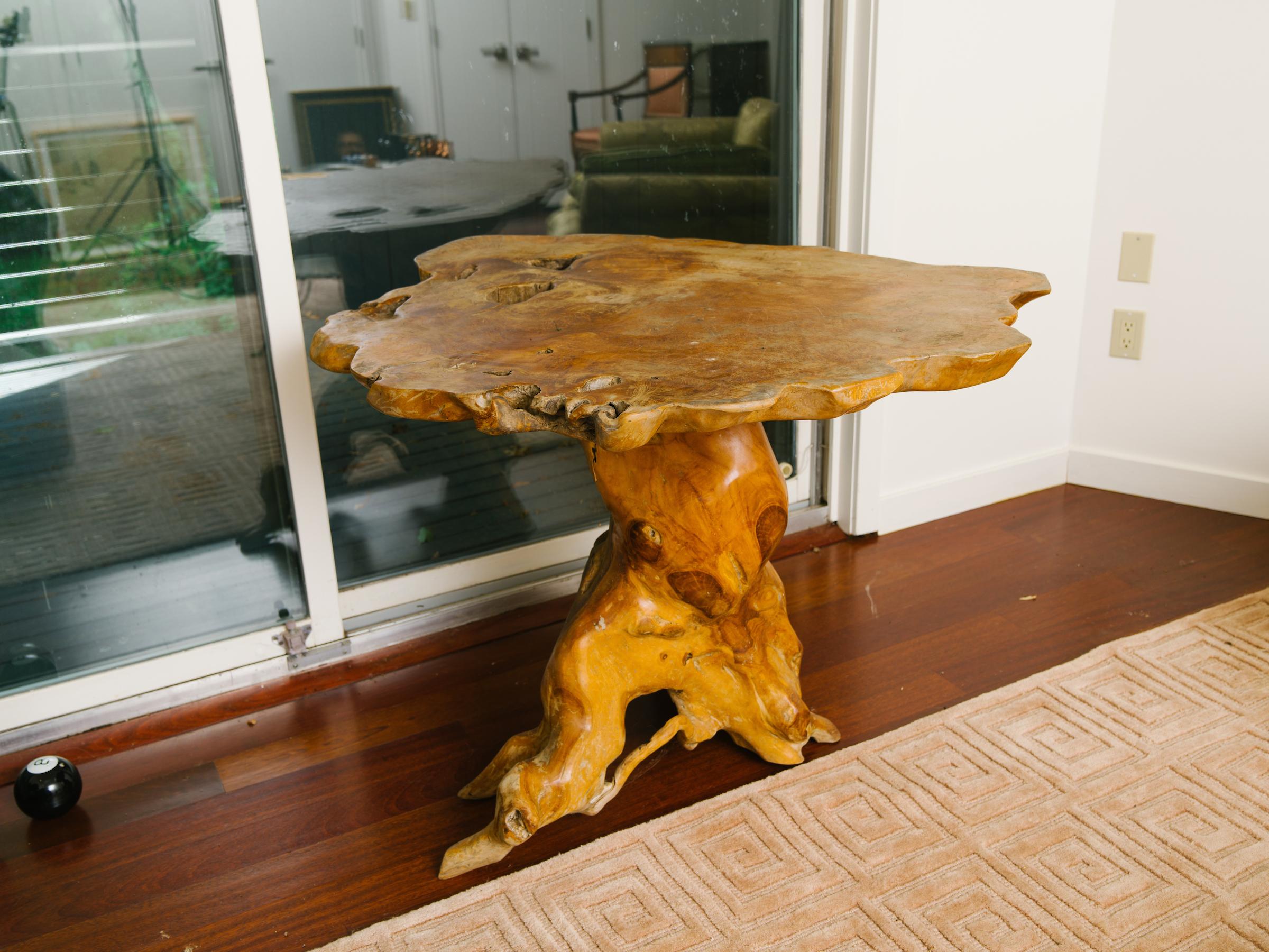 Organic free-form tree side table.