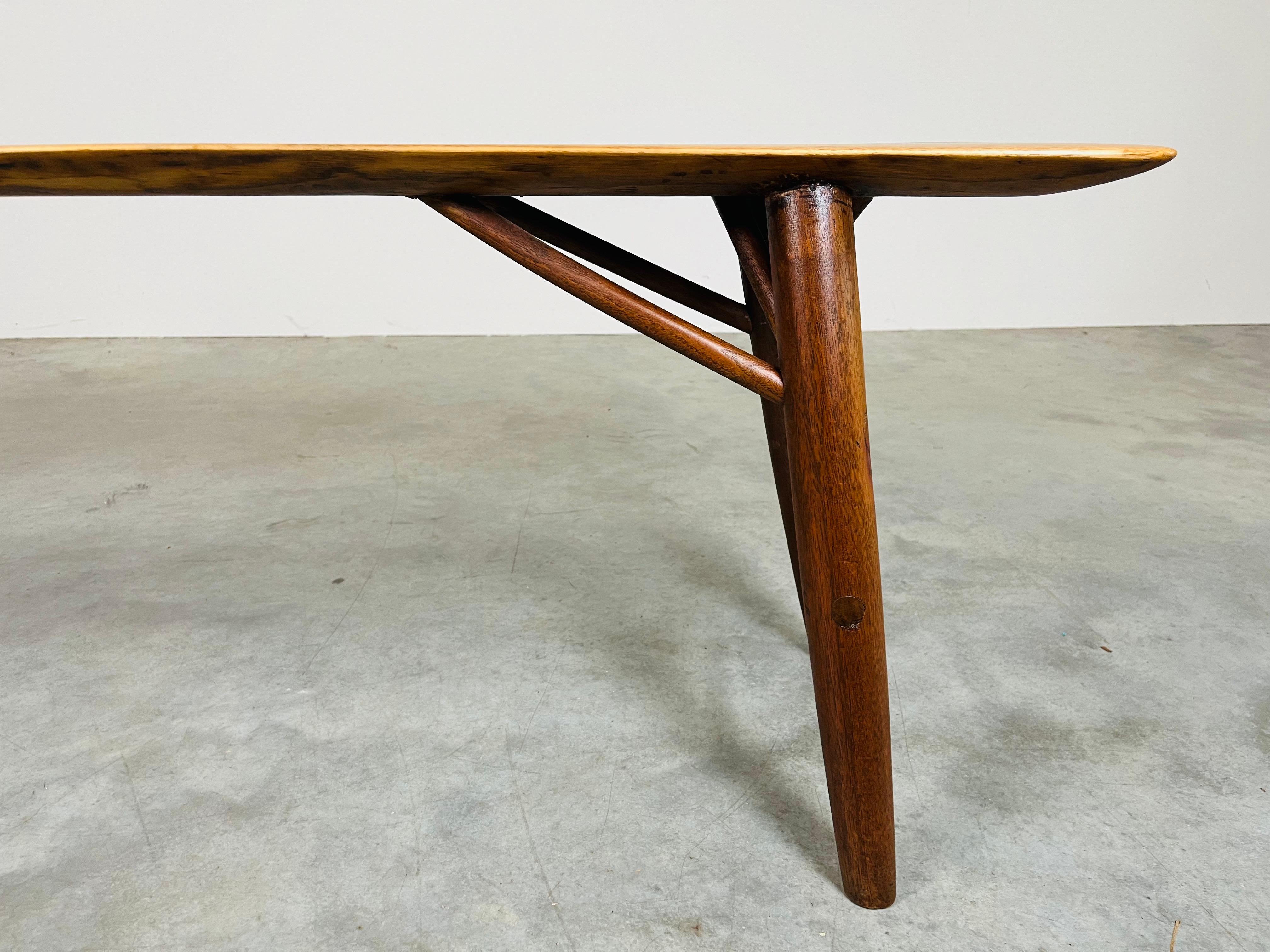 Free-Form Walnut Bench By Herbert Millstone After Phillip Lloyd Powell For Sale 2
