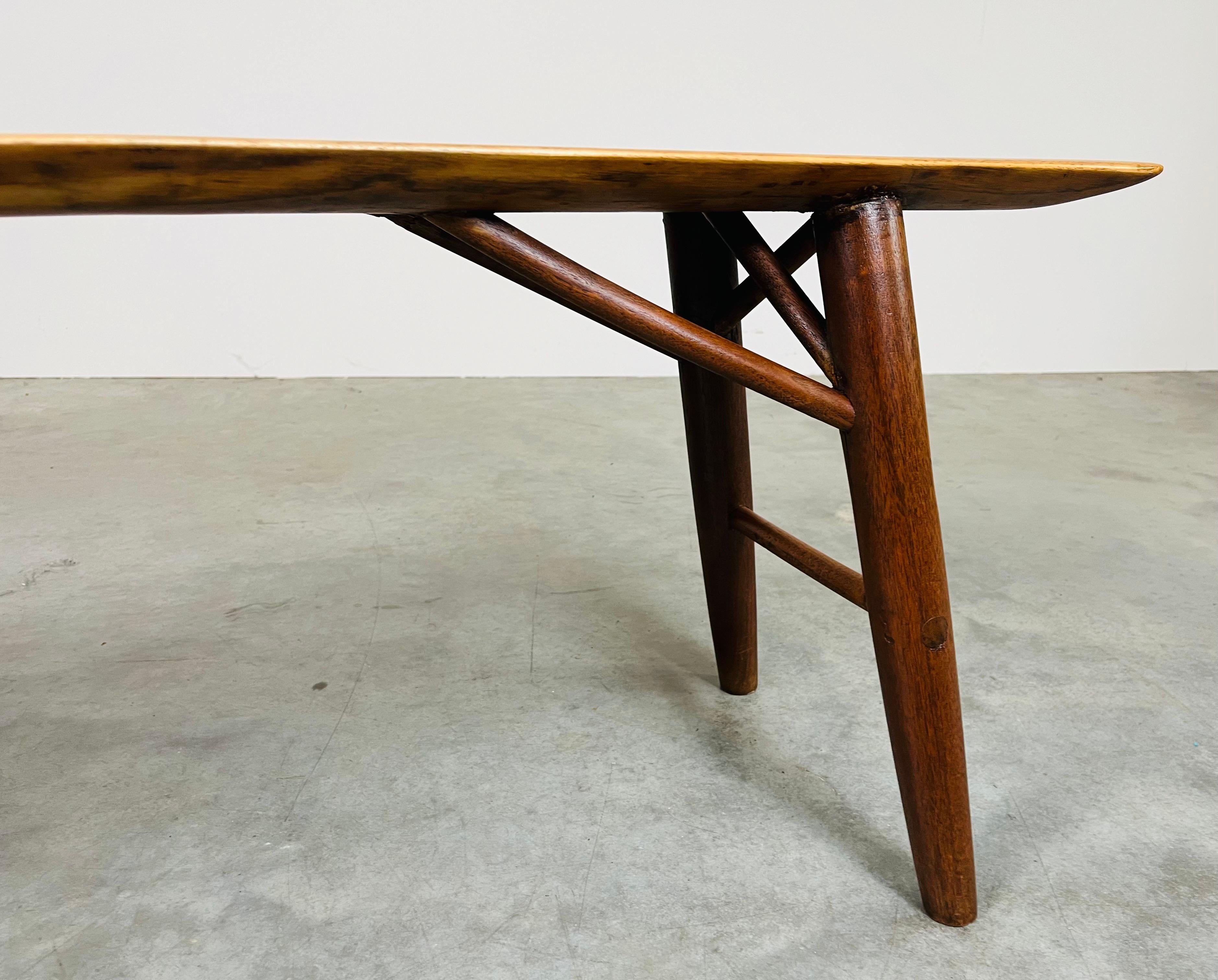 Free-Form Walnut Bench By Herbert Millstone After Phillip Lloyd Powell For Sale 4
