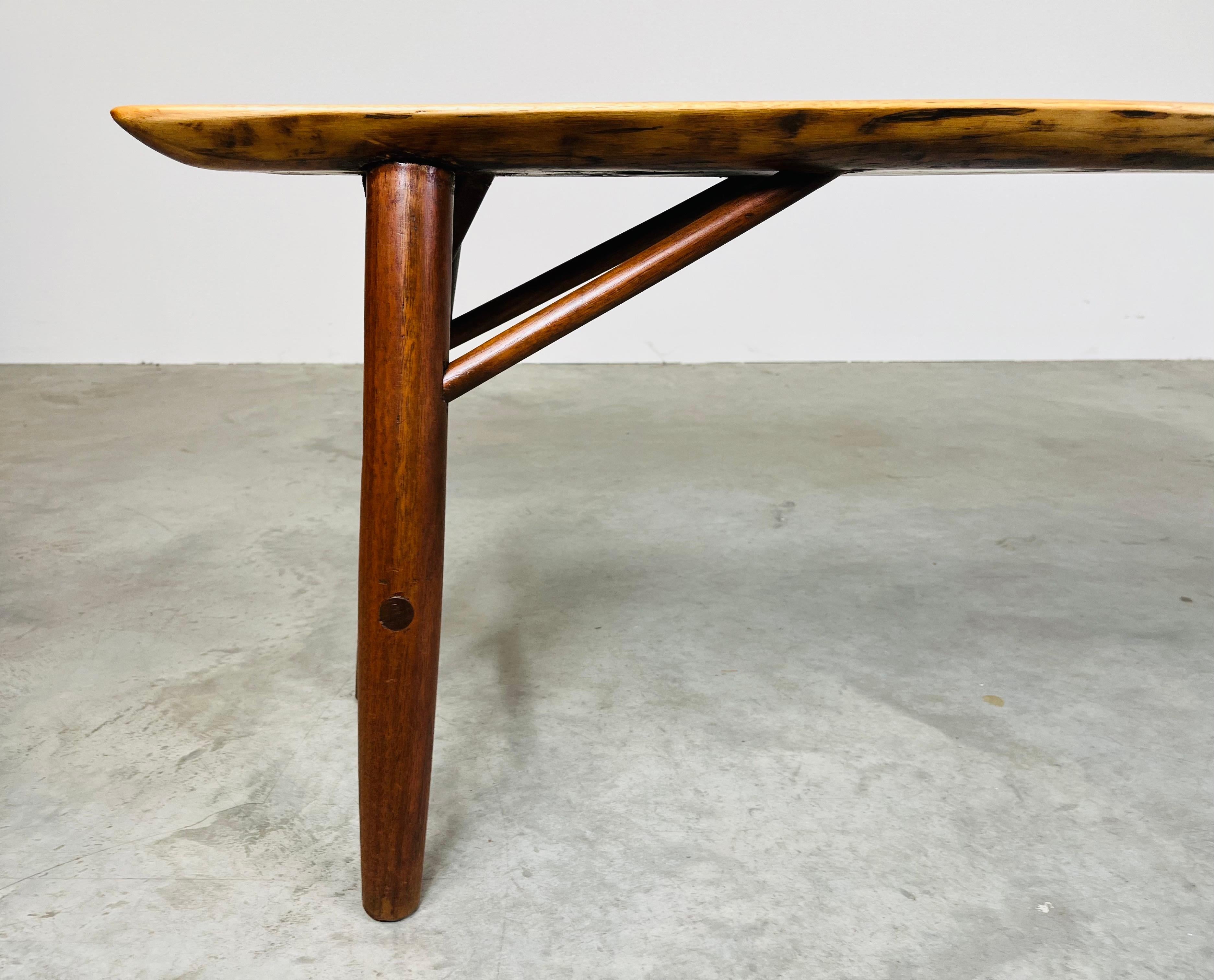 Free-Form Walnut Bench By Herbert Millstone After Phillip Lloyd Powell For Sale 1