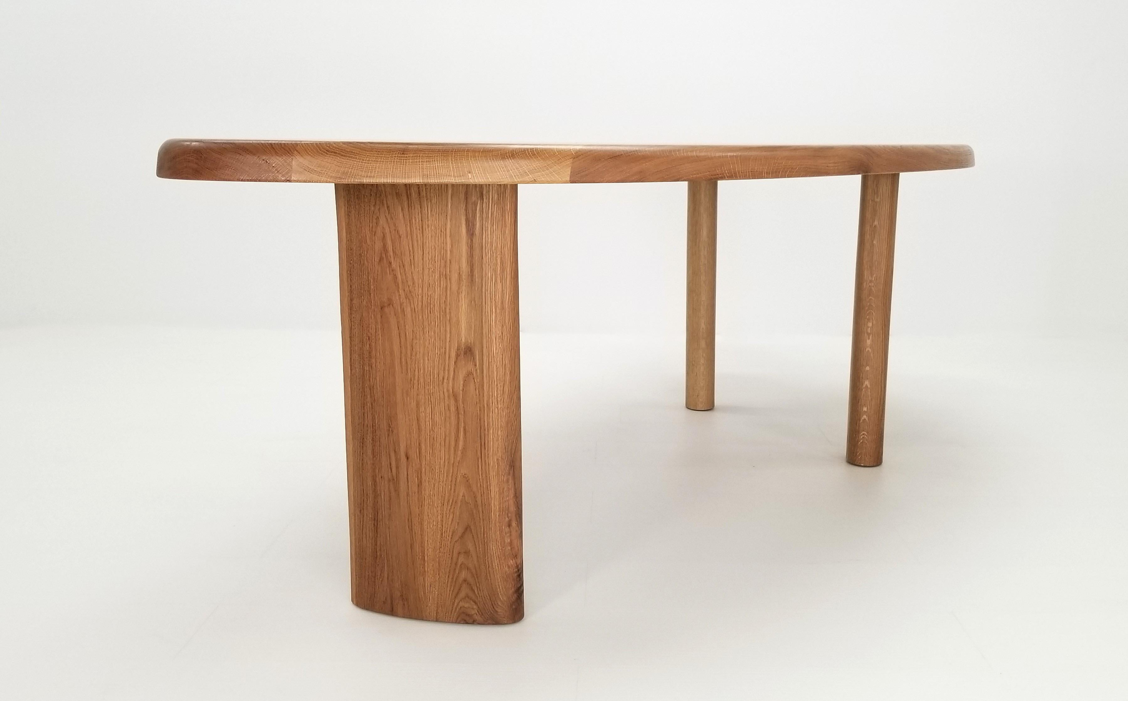 Free-Form White Oak Dining Table For Sale 1