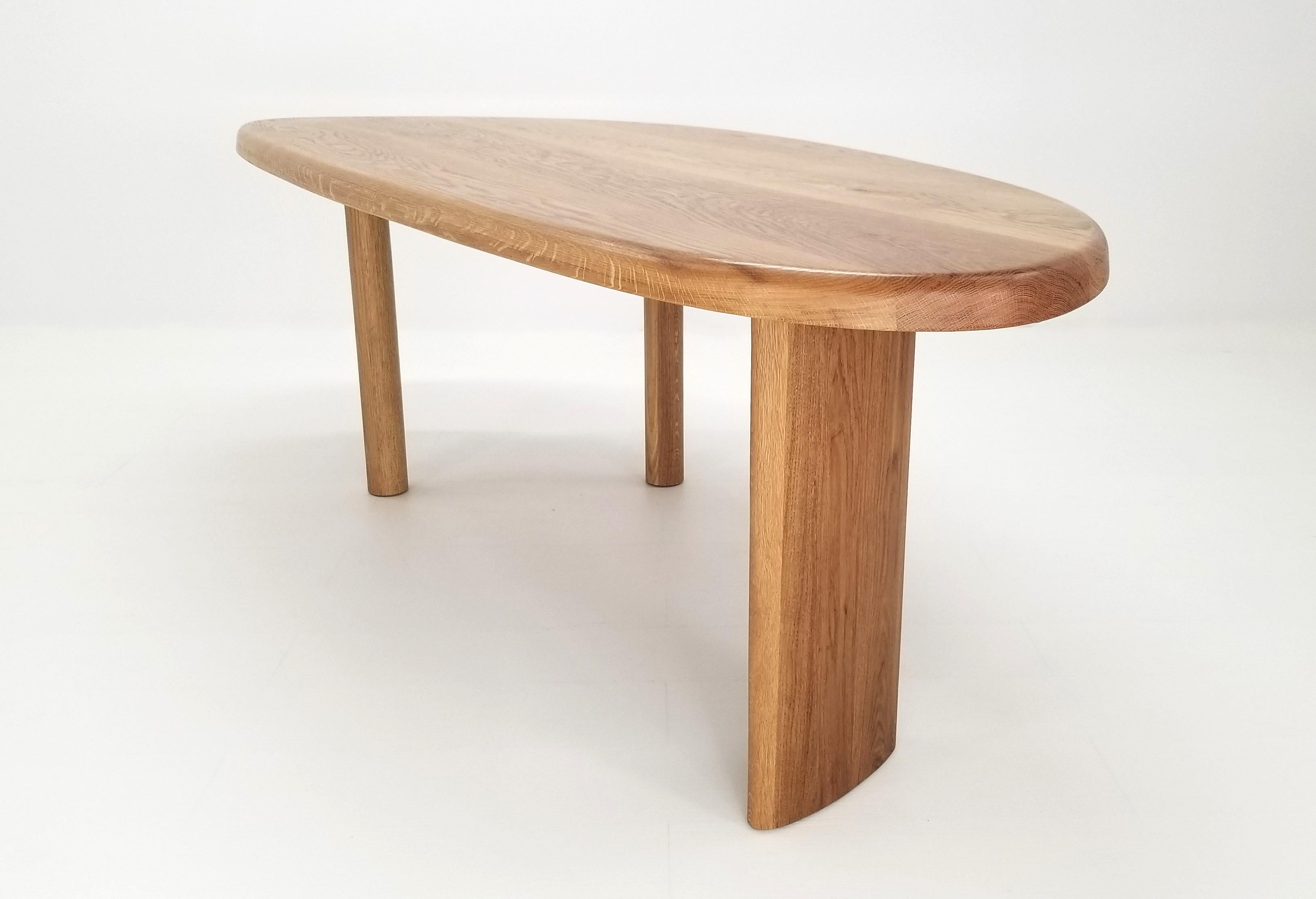 Free-Form White Oak Dining Table For Sale 2