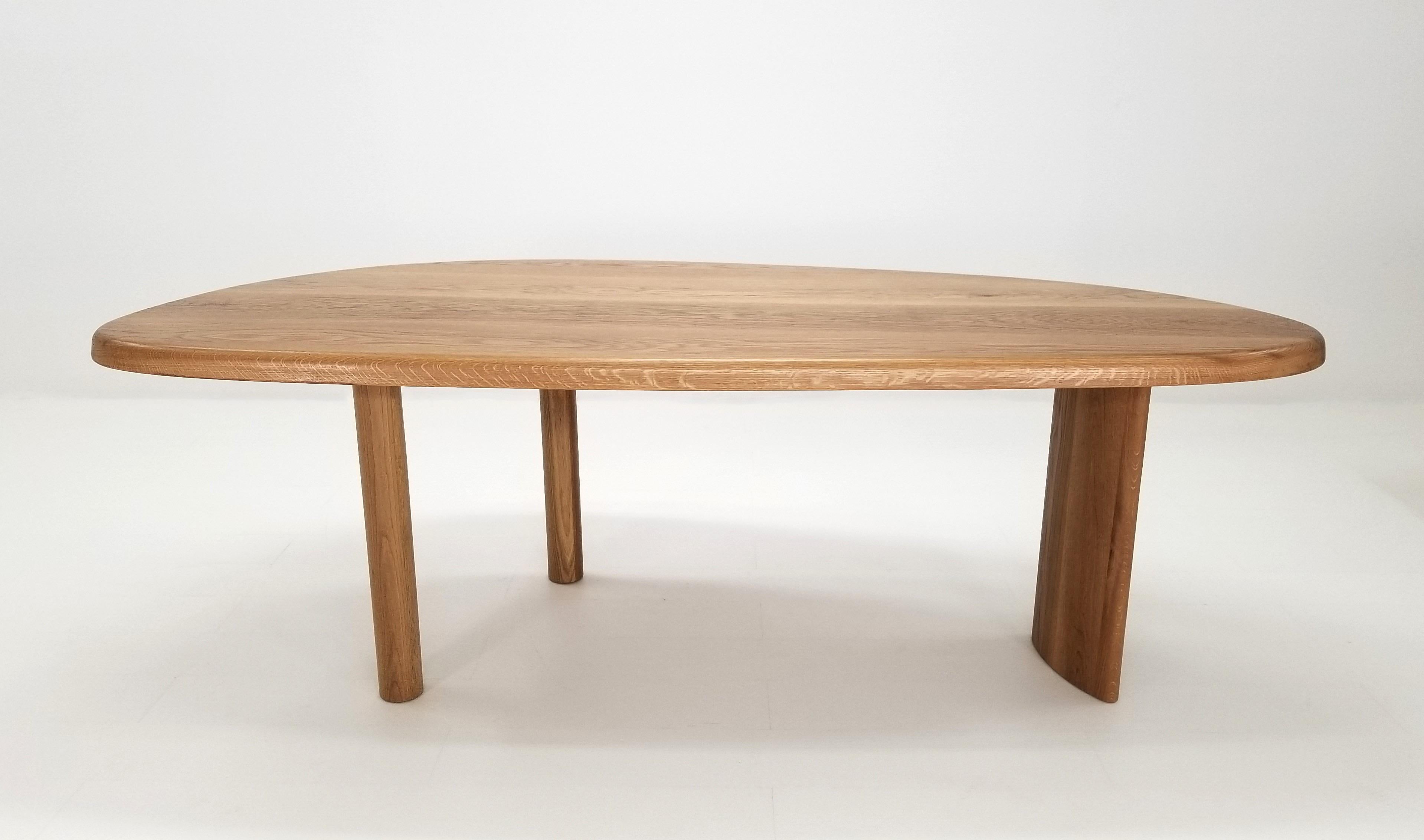 Free-Form White Oak Dining Table For Sale 3