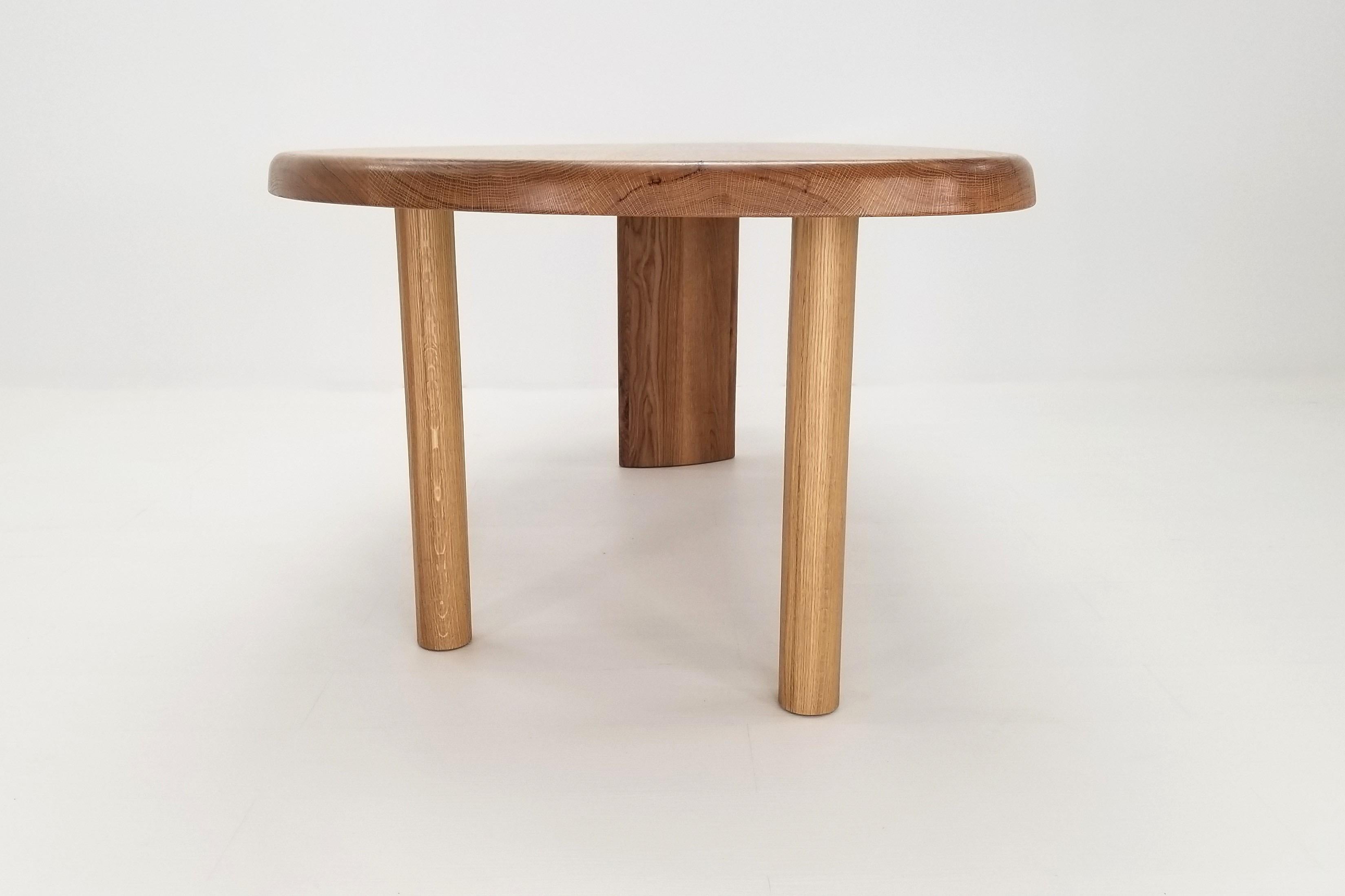 Free-Form White Oak Dining Table For Sale 4