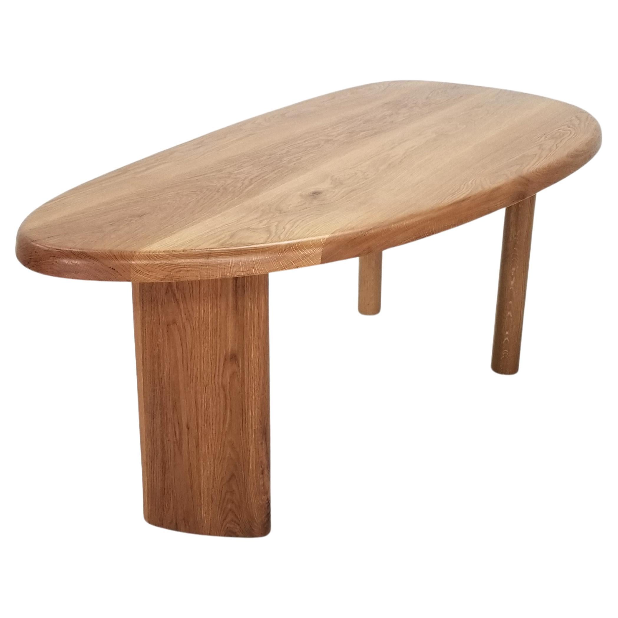Free-Form White Oak Dining Table For Sale